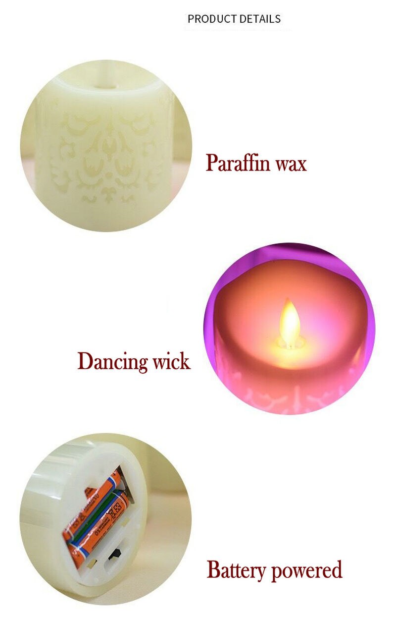 Set of 3 Color Changing LED Pillar Candles