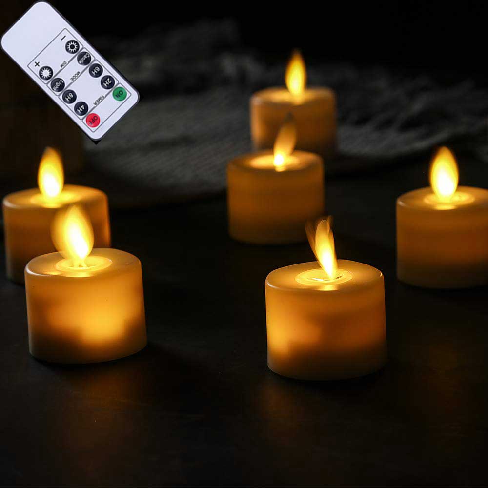 Pack of Flickering LED Tea Light Candles