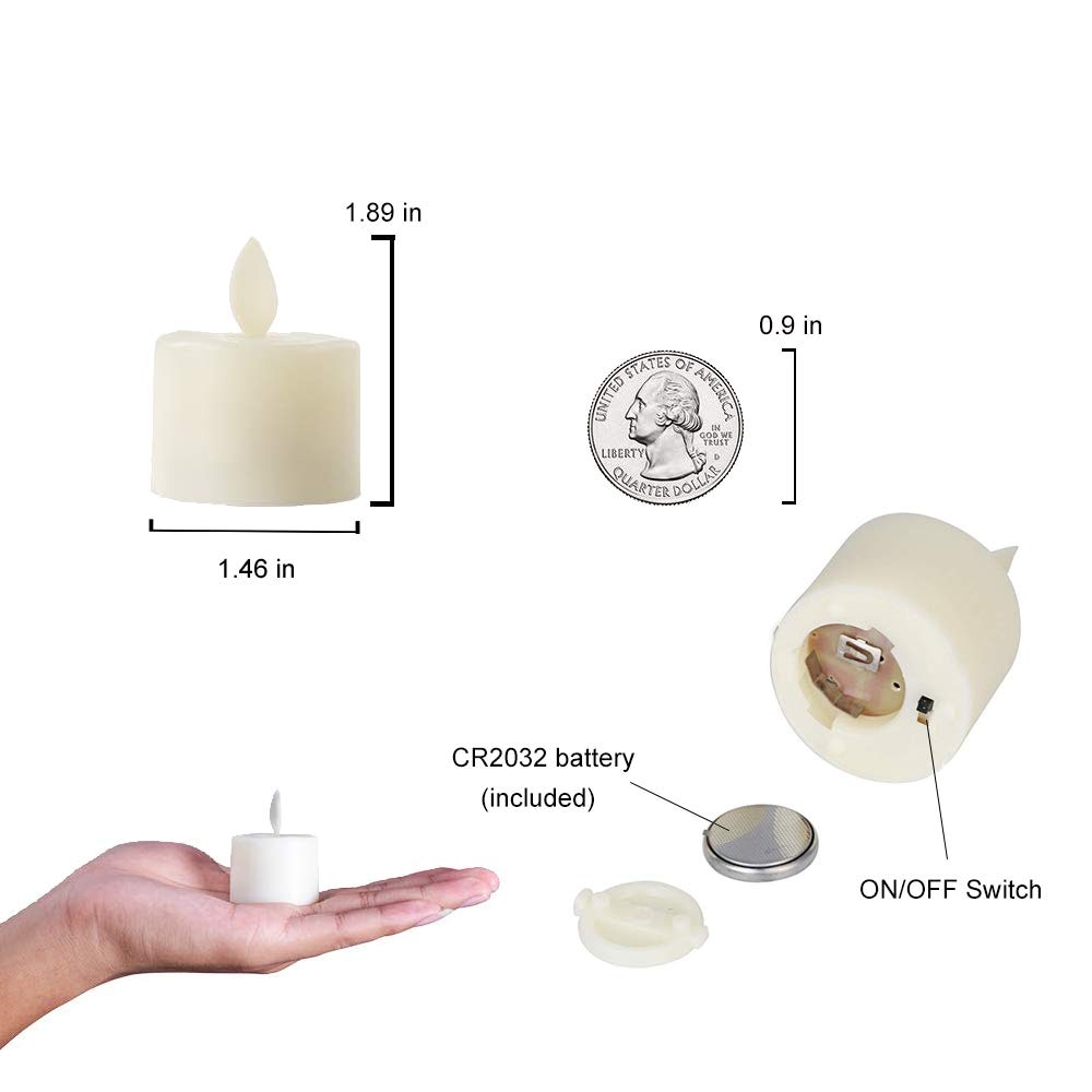 Pack of Flickering LED Tea Light Candles