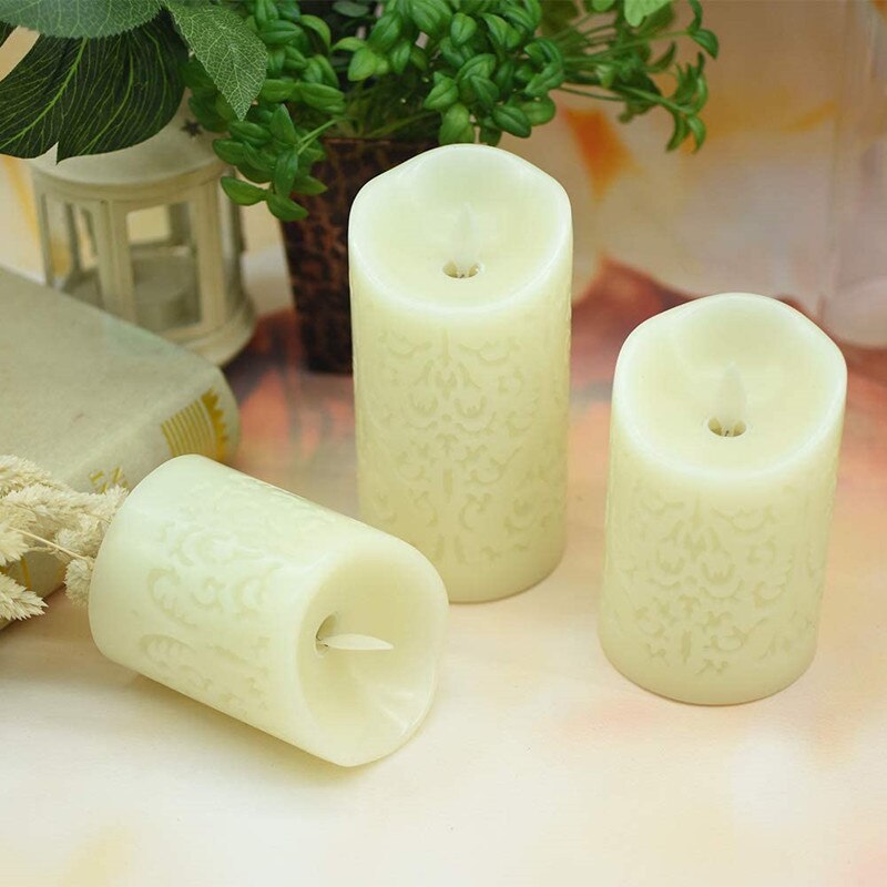 Set of 3 Color Changing LED Pillar Candles