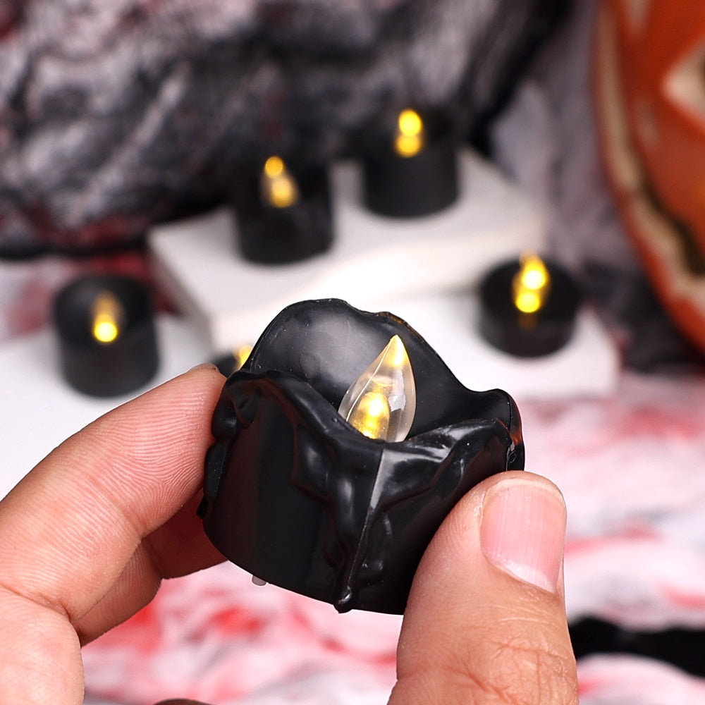 Halloween Black LED Candle Tea Lights