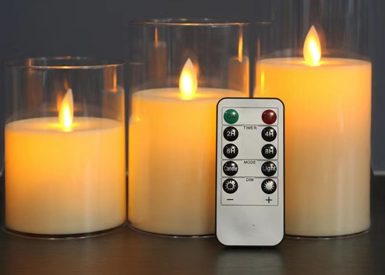 LED Flickering Wick Flameless Candles