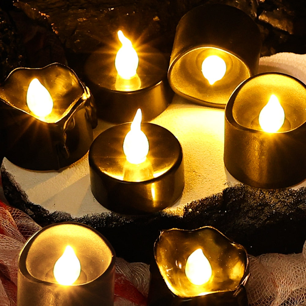 Halloween Black LED Candle Tea Lights