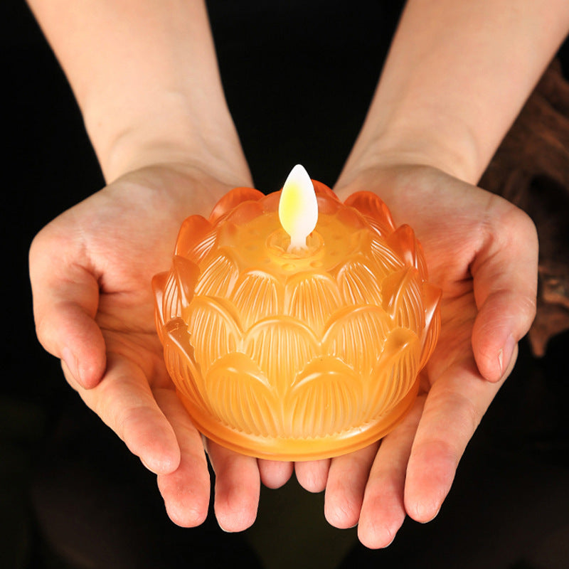 Multi Color Lotus Flickering LED Candle