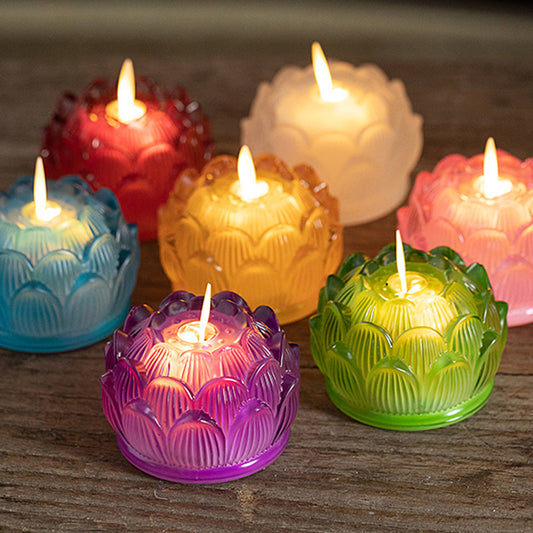 Multi Color Lotus Flickering LED Candle